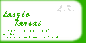 laszlo karsai business card